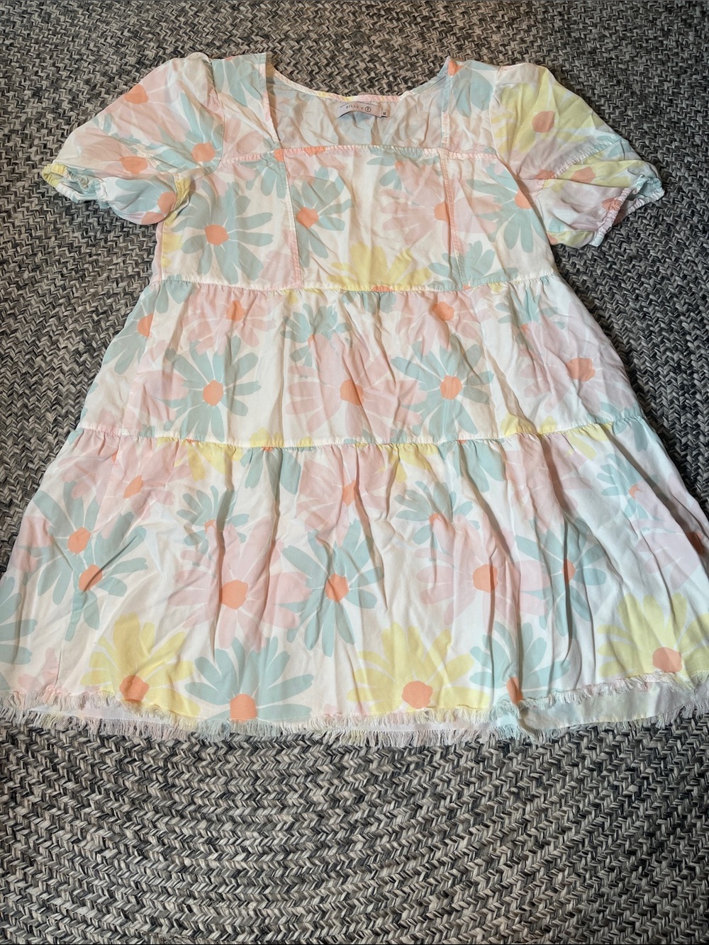 Tiered Mini Dress in Pastel Floral